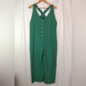 Shinestar Green Sleeveless Jumpsuit Was de leg Size XL